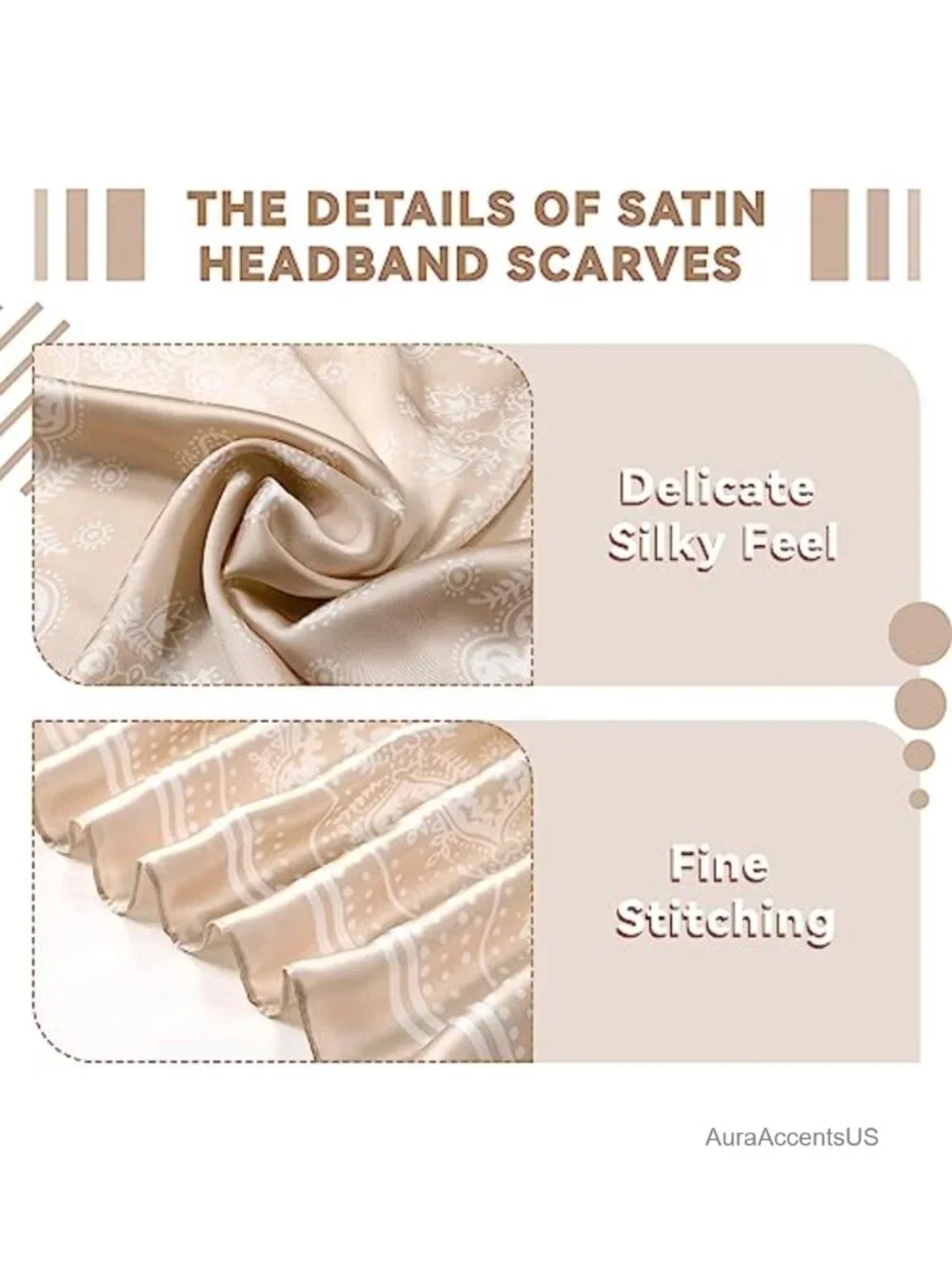 4-Pack 27'' Square Satin Bandanas Paisley Scarf Hair Wrap Neck Scarf